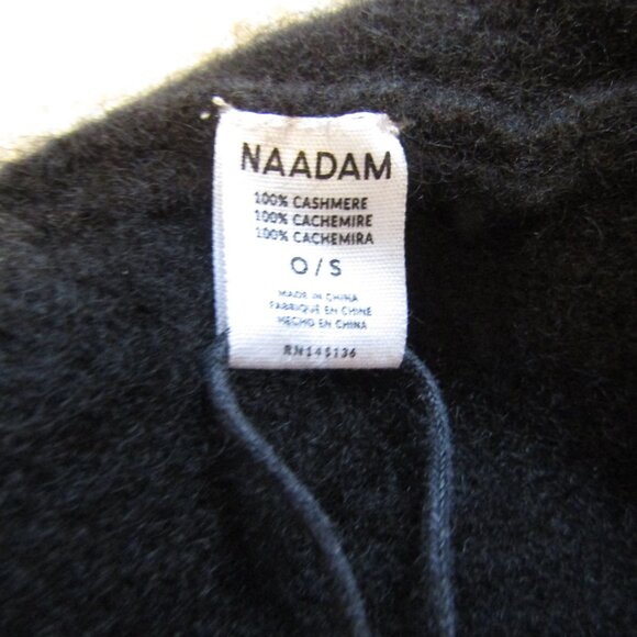 NAADAM 100% Cashmere Black Front Knot Beanie--One Size--NWOT\'s